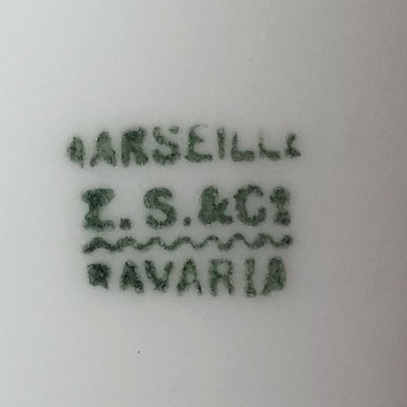 Antique Z S & Co Bavaria Roses Marseille Handpainted Salad Plate Set of 4 - Picture 8 of 12